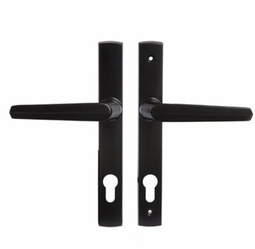 [MKLH106] Insert Mortice Lock Handle Set - Euro, L Shaped, Reversible - Aluminium in Matt Black - Pair