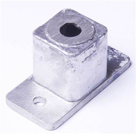[SE209] Rectangular Aluminium Base Post Insert: 50x50mm Post, 100x50x7mm Base, 2 Holes