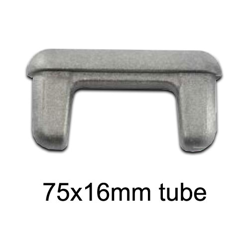 [CPAC410] Aluminium rectangular cap 75x16mm Rounded ( 1.6mm wall)