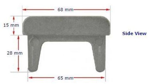 [CPAC417] Aluminium rectangular cap 65x16mm (1.6mm wall)