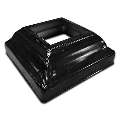 [SE703] Square Steel Base Plate Cover: 50x50mm Post, 100x100mm Base - Black