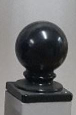 [MS901] Black Aluminium Post Ball Cap for 50x50 mm Tube