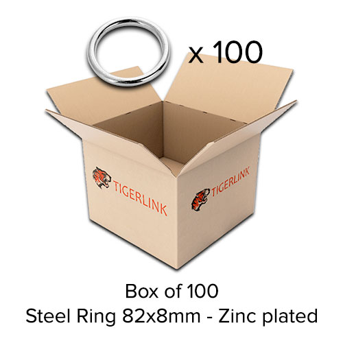 [SZ500BOX] Box of 100 - Steel Decorative Ring size 82x8mm zinc plated finished
