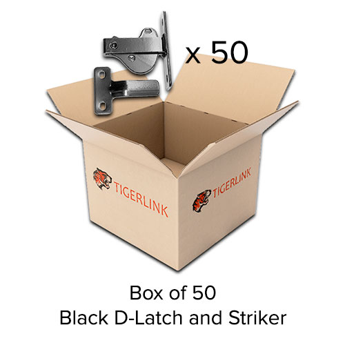 [FK403BOX] Box of 50 - Swing Gate Steel D-Latch and Striker - Black
