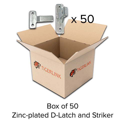 [FK400BOX] Box of 50 - Swing Gate Steel D-Latch and Striker - Zinc plated