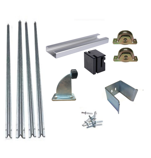 [Kit24] DIY Sliding Gate Kit-90mm internal Wheel Double bearing  4 Tracks ( 12M ) for Picket Top or Uneven ground Gates