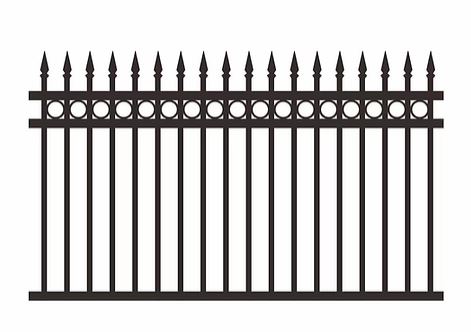 [FP001] Deluxe Ring and Spear Top Design Fence Panel 1200x2000mm Black- pick up only