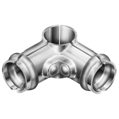 [HN502] Galvanised Fixed Corner Fitting Tube Connector - 20NB x 20NB