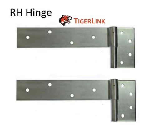 [HN641] Zinc Plated Strap Hinges For Timber Gates - 25mm Pin, 350x70mm, RH, Silver - Pair