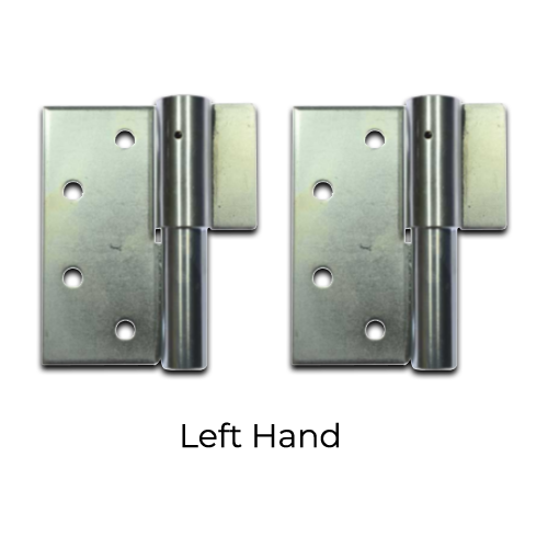 [HGWS206] Zinc Plated Weld to Screw Prison Hinges - 25mm Pin, LH, Silver - Pair