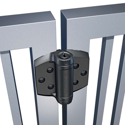 [HN766] D&D TruClose Adjustable HEAVY DUTY Self Closing Hinges for Gates up to 70kg : Black, for Metal/Wood/Vinyl, 2 legs, 19mm Gap