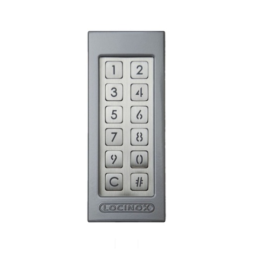 [ET208] Locinox Digital Wired Keypad for Gate Slimstone with 2 integrated relays in Silver Colour