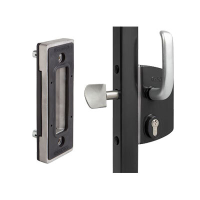 [FK827] Locinox Industrial Manual Sliding Gate Lock 40mm profile Black colour -with Keep