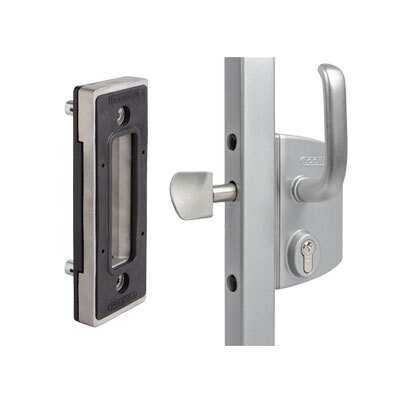 [FK829] Locinox Industrial Manual Sliding Gate Lock 40mm profile Silver colour -with Keep