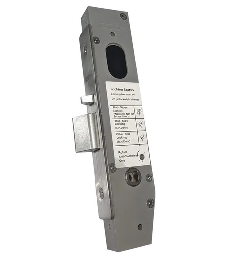 [MKLO451] Lockton Oval Insert Mortice Lock - 50x50 Frame, 23mm Backset, Silver - For Swing Gates