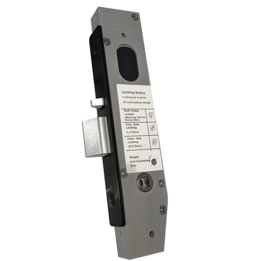 [MKLO452] Lockton Oval Insert Mortice Lock - 50x50 Frame, 23mm Backset, Black - For Swing Gates