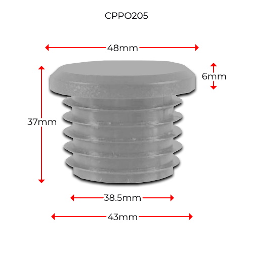 [CPPO205] Long Neck Plastic Round Cap 48mm or 40NB in Grey