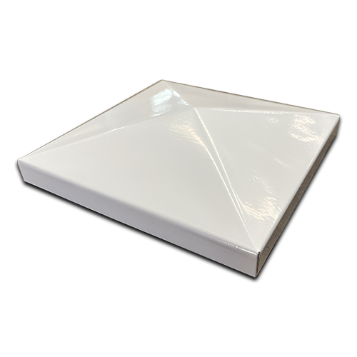 [CPSQ688PW] Low Profile Galvabond End Cap 120x120mm Pyramid Top - Pearl White
