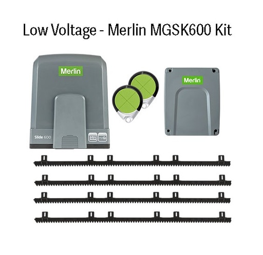 [GMSG611LVK] Low Voltage Merlin 600kg Sliding Gate Motor Kit