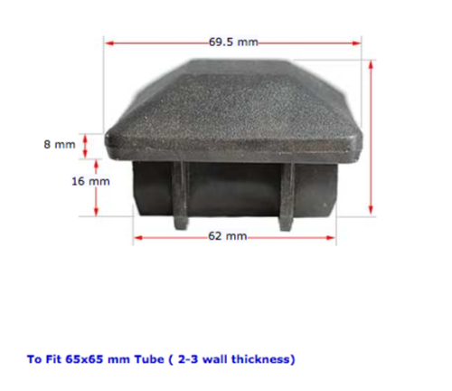 [CPPS370] Plastic Dome Cap 65x65mm 