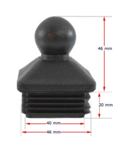 [CPPS356] Plastic Dome End cap 50x50mm 