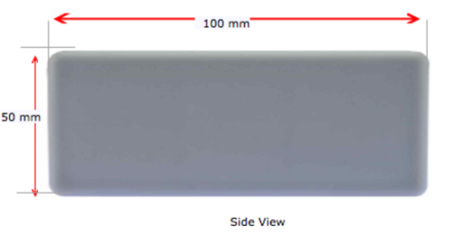 [CPPR530] Plastic Rectangular Cap 100x50mm (2-4mm wall)- Grey 