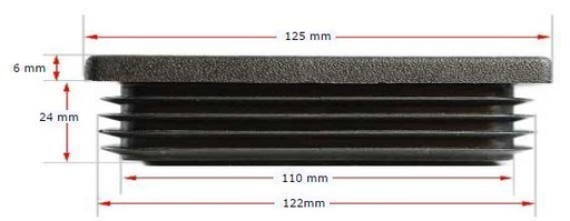 [CPPR522] Plastic Rectangular Cap 125x75mm (2-5mm)