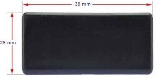 [CPPR472] Plastic Rectangular Cap 38x25mm (0.8-3mm)