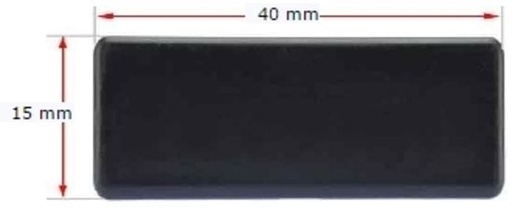 [CPPR420] Plastic Rectangular Cap 40x15mm (1-2mm)