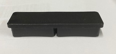 [CPPR405] Plastic Rectangular Cap 75x16mm (1.2-1.4mm) With Gap Black
