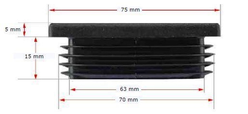 [CPPR516] Plastic Rectangular Cap 75x50mm 2.5-4.5mm Wall
