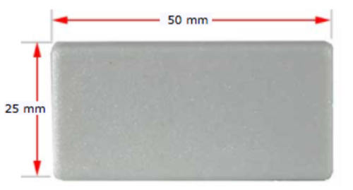 [CPPR501] Plastic Rectangular White Cap 50x25mm (0.8-3mm)