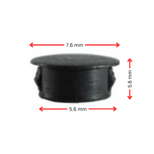 [CPHP008] Plastic insert hole plug/End cap for hole size 6mm Black