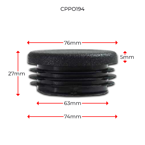 [CPPO194] Plastic round cap 76mm (1.5-3mm)