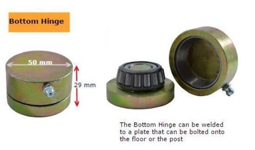 [HN411] Race Bearing Weld on Hinge for gate 400kg - Bottom