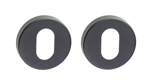 [FK498] Round Oval Escutcheons   for Lockwood lock in Black /pair