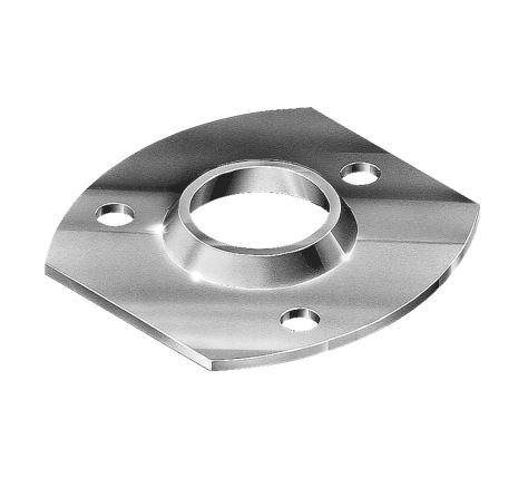 [SE314] Rounded Steel Base Plate Sleeve: 50NB / 60mm Round Post, 3 Holes