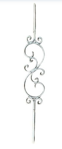 [MT632] S Scroll 1000x180x12x6mm  Scarlet Scroll - Zinc Plated