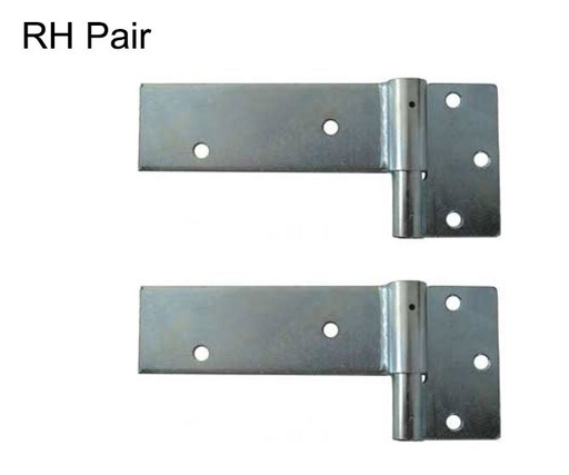 [HN604] Zinc Plated Strap Hinges For Timber Gates - 14mm Pin, 145x50mm, RH, Silver - Pair