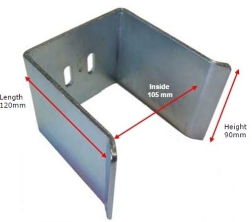 [SGSB440] Steel Sliding Block Holder - 100mm, Top Cap, Rubber Stop