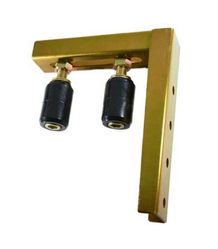 [WH288] Sliding Gate Guide Roller Set - 210x225mm Black Bracket, 40x60mm Black Rollers