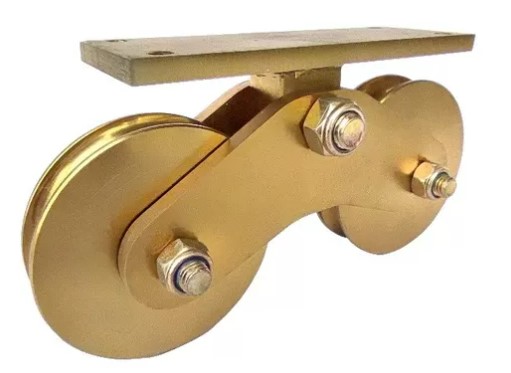 [WH356] Zinc Plated Sliding Gate Wheel - 100mm U Groove External - Double Bearing, Dual-Wheel