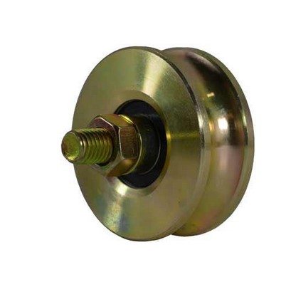 [WH402] Zinc Plated Sliding Gate Wheel - 80mm U Groove Bracketless - Double Bearing