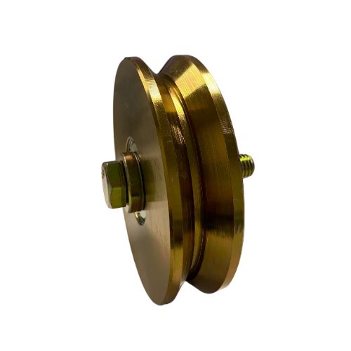[WH483] Zinc Plated Sliding Gate Wheel - 120mm V Groove Bracketless - Double Bearing