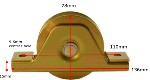 [WH479] Zinc Plated Sliding Gate Wheel - 80mm V Groove Internal - Double Bearing