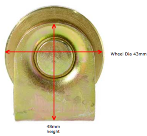 [WH465] Sliding Gate Wheel V Groove Double bearing 45mm Dia