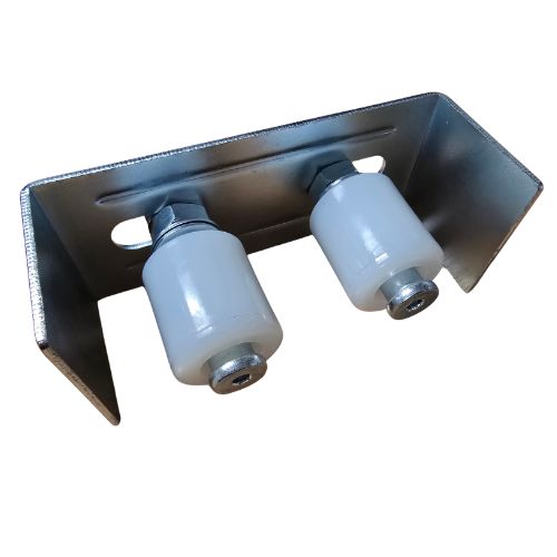 [WH250] Sliding Gate Guide Roller Set - 165x60mm Silver Bracket, 40x45mm White Rollers