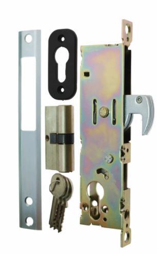 [MK490] Gatemaster Handleless Euro Insert Mortice Lock - Complete Kit - 40x40 Frame, 20mm Backset, Silver - For Sliding Gates