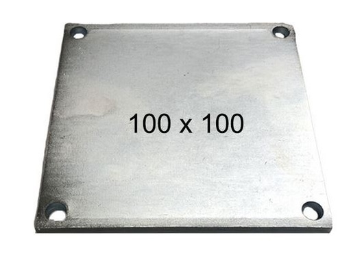 [SE820] Square Steel Base Plate, 100x100x5mm, 4 Holes