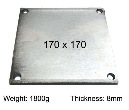 [SE856] Square Steel Base Plate, 170x170x8mm, 4 Holes